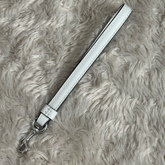 White Leather Wrist Strap Wristlet for Purse Wallet Clutch Key Keychain - Picture 1 of 4